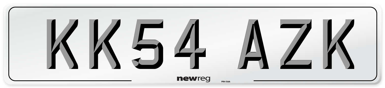 KK54 AZK Number Plate from New Reg